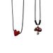 Collana con corda da tirare, stile autunno e inverno, con vernice spray rossa e ciondolo a forma di fungo, da donna, graziosa e squisita, con catena a forma di clavicola._voghion.com