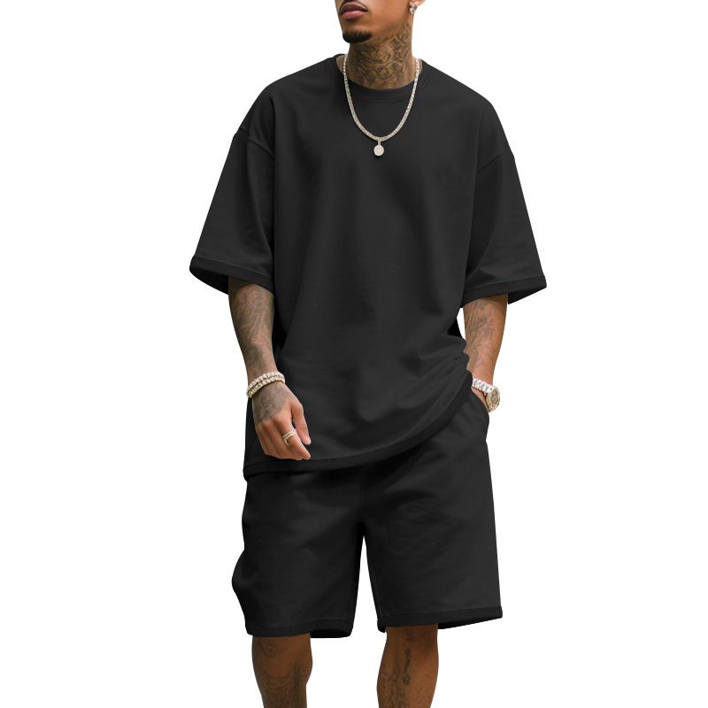 Men's Clothing Summer Large Version Sports Suit Leisure Loose Short Sleeved T Shirt Shorts_voghion.com