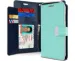 Goospery 16 Rich Diary Wallet Flip Case Leather Card Slots Magnetic Cover (Aqua)_voghion.com