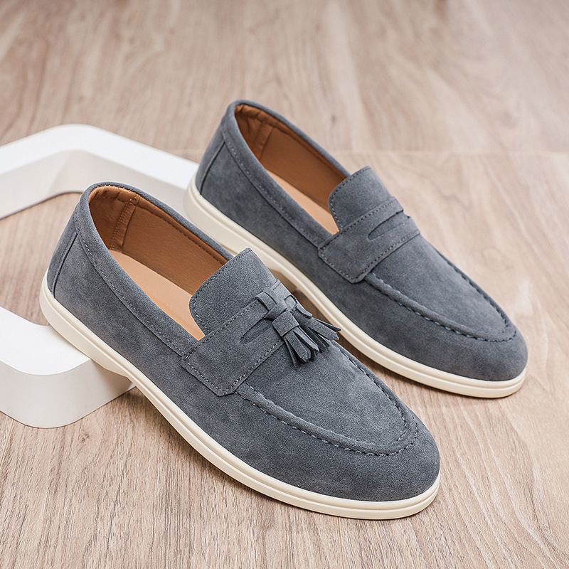 SHLIANG Fashion Plus Size Men's Shoes Retro British Style Slip-On Loafers Casual Soft Bottom Lazy Man's Shoes Breathable Round Toe Non-Leather Y0665_voghion.com