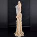 Glitter Sequin Mesh Fringe Bodycon Long Dress For Evening Party Performance Sleeveless Slit Gown Women's Clothing_voghion.com