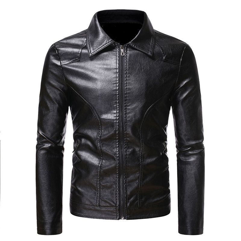 Herren Business Freizeit Motorrad Lederjacke für Herren_voghion.com