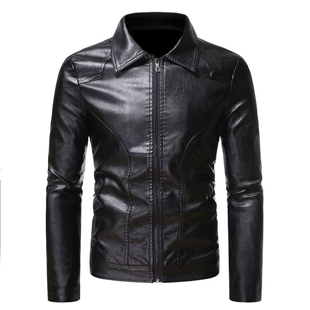 Herren Business Freizeit Motorrad Lederjacke für Herren_voghion.com