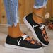 Halloween Women's 2025 New Round Toe Lace-up Plus Size Flat Casual Shoes_voghion.com