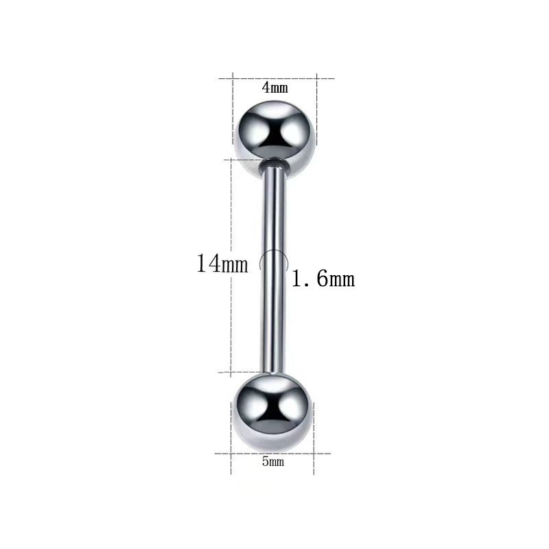 Unisex titanium alloy external tongue nail straight barbell ear bone nail ear bridge body piercing jewelry_voghion.com
