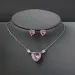 Designer Classic Crystal Heart Pendant Necklaces Earrings Bohemian Style Shiny Zircon Earing Simple Design Boutique_voghion.com