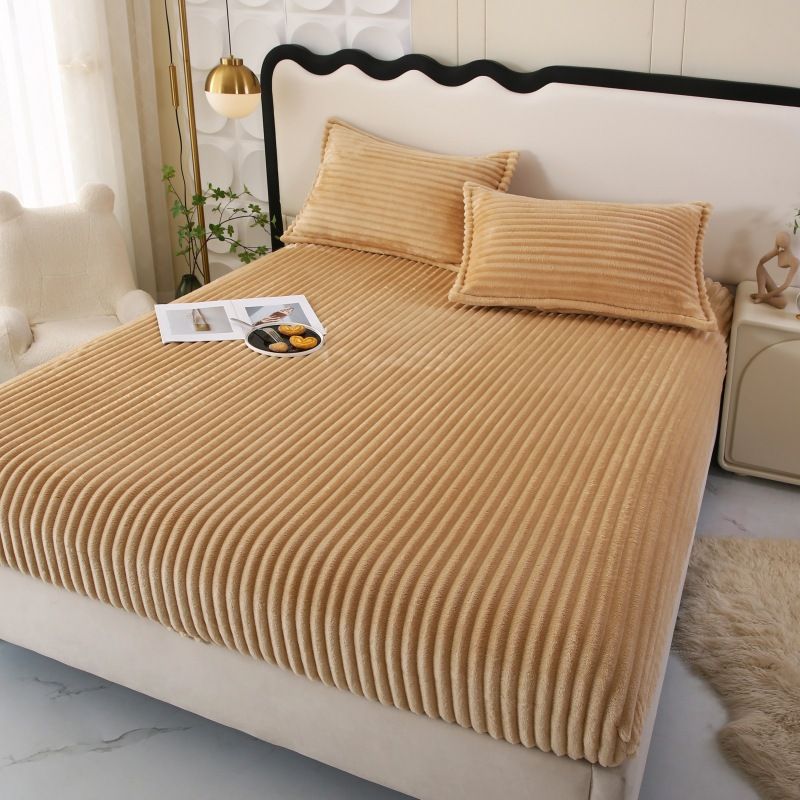 Magic Fleece Fitted Sheet - Full Wrap Anti-Slip Mattress Protector Thick Dustproof Bed Cover For Simmons & All Mattresses (Single Piece Ultra-Soft)_voghion.com