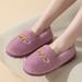 Women's Plush Lined Memory Foam Slippers – Non-Slip Indoor Outdoor House Shoes For Winter Comfort, Soft Fleece & Cushioned Support_voghion.com