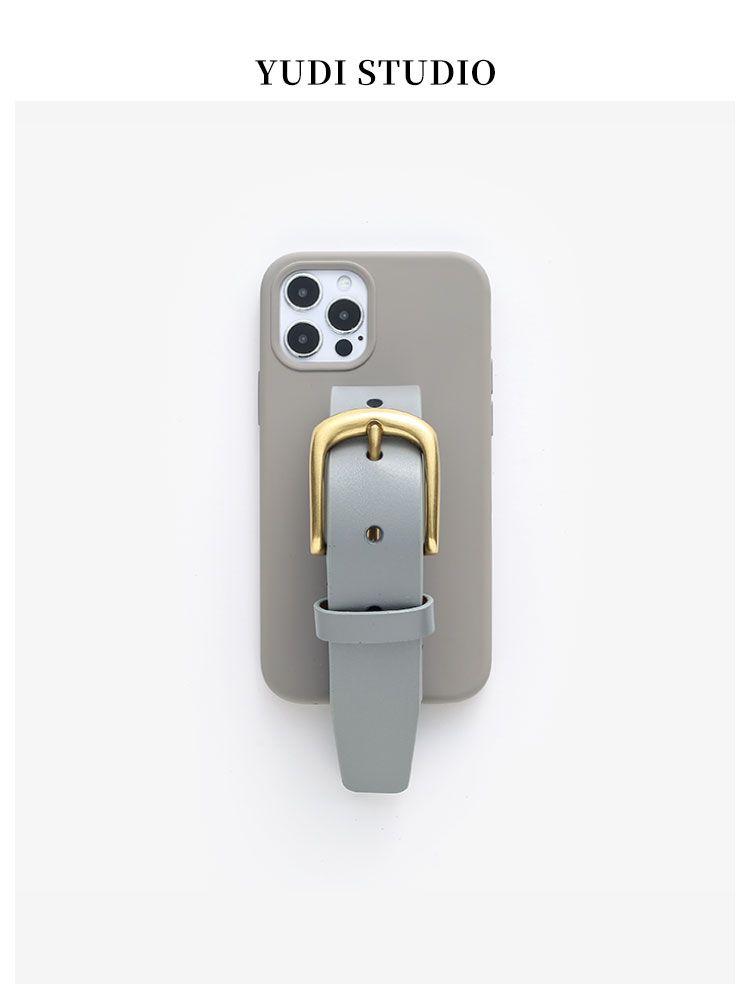 Unbeatable Quality Light Gray Iphone15promax First Layer Cow Belt Buckle Wrist Suitable Mobile Phone For IPhone 13 All-Inclusive Soft Shell_voghion.com