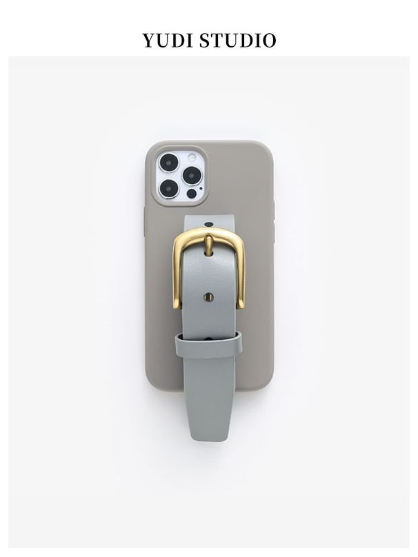 Unbeatable Quality Light Gray Iphone15promax First Layer Cow Belt Buckle Wrist Suitable Mobile Phone For IPhone 13 All-Inclusive Soft Shell_voghion.com