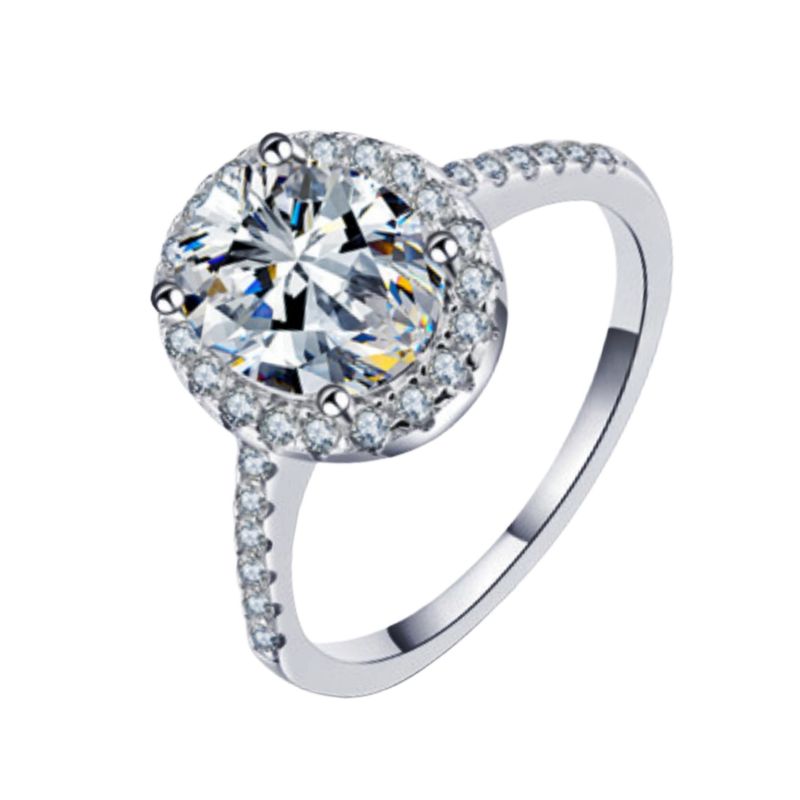 Eleganter Silberring mit hohem Kohlenstoffgehalt, Taubenprotein, Zirkon, Moissanit, 5 Karat, Diamant für Frauen_voghion.com