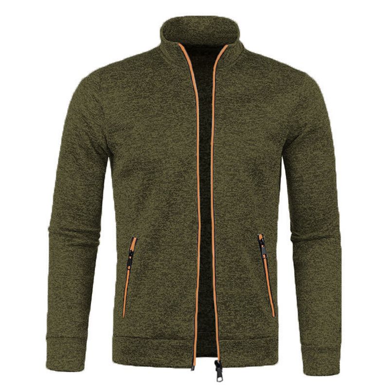 Abbigliamento da uomo Maglione lavorato a maglia con cerniera lunga da uomo autunno e inverno maniche sottili top in velluto cappotto maglione taglie forti da uomo_voghion.com