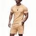 2025 Hot Sale Summer New Style Men's Running Fitness Compression Suit Training Short Sleeve Shorts Set_voghion.com