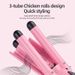 Rizador de pelo eléctrico rosa de tres tubos, plancha para el pelo con ondas de agua y forma de huevo, rizador de pelo Big Curl_voghion.com