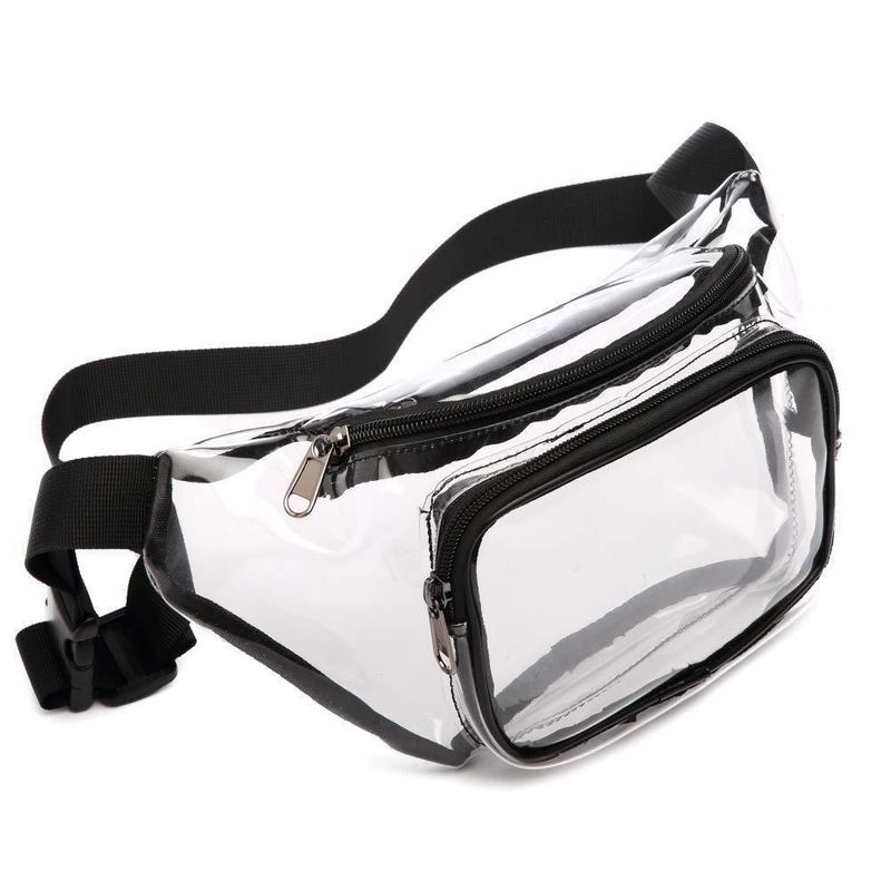 Sac banane multifonctionnel en PVC transparent, imperméable, résistant à l'usure et léger, idéal pour les sports de plein air et la course à pied, idéal pour ranger des accessoires_voghion.com