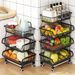 Kitchen Rack Storage Basket Holder Shelf 4/5/6 Tier Storage Cart Vegetable Fruit_voghion.com