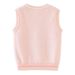 Floral Knit Vest For Girls – 100% Cotton Sleeveless Cardigan (80cm-140cm, A-Class Safety, Soft Layering Piece For Spring & Fall)_voghion.com