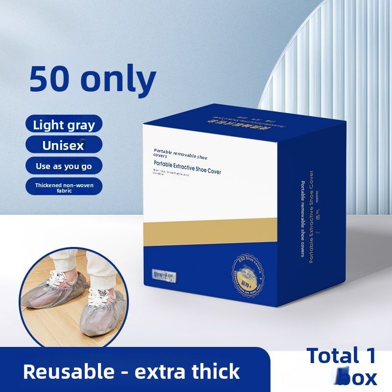 Shoe Non-Woven Disposable Household Indoor Wear-Resistant Non-Slip Thickened Guest Waterproof Plastic Adult Foot Covers_voghion.com