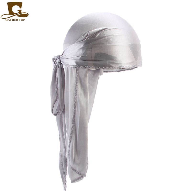 Women's Hats popular men's and women's imitation silk long tail turban hat pirate hat silky durag TJM-05C_voghion.com