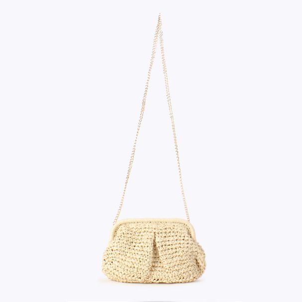 Women's Bags Woven Bag For Women, Internet Celebrity Hand Held, One Shoulder Crossbody Shoulder Strap, Holiday Beach Bag, Versatile Chain Bag_voghion.com
