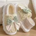 Chaussons en coton en forme de papillon avec une sensation de marche sur des excréments, semelles épaisses pour femmes, automne et hiver, sac d'intérieur_voghion.com