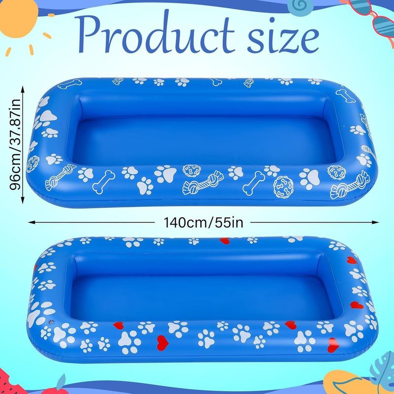 Inflatable Dog Floating Row Inflatable Pet Floating Row Dog Floating Row Blue Floating Bed Folding Pet Supplies_voghion.com