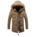 Winter thick youth brown solid color composite zipper digging bag casual cotton clothing_voghion.com