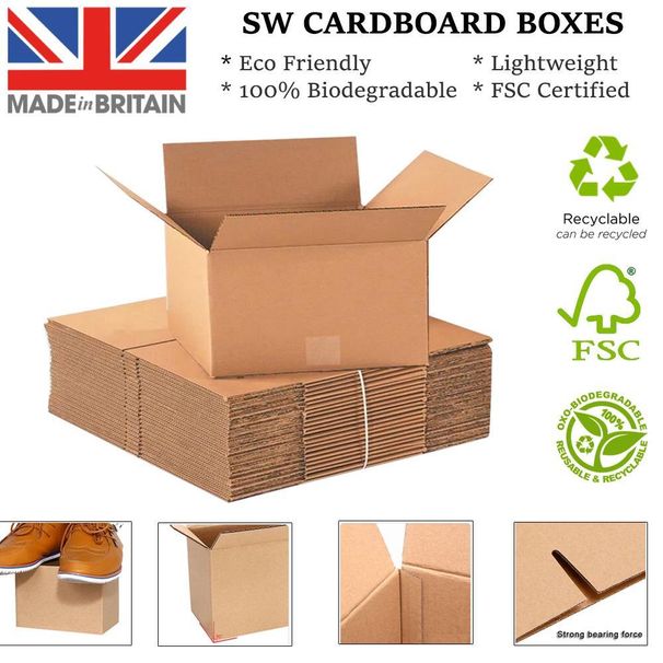 Cardboard Boxes Single Wall Packing Cartons Storage Removals Mailing Post Box_voghion.com