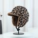 Korean Style New Autumn Winter Leopard Print Plush Lei Feng For Women Outdoor Cycling Warm Skiing Ear Protection Hat_voghion.com
