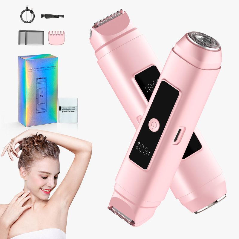 Trimmer bikini indolore per donne - Epilatore elettrico a doppia testina per zone sensibili e corpo intero_voghion.com