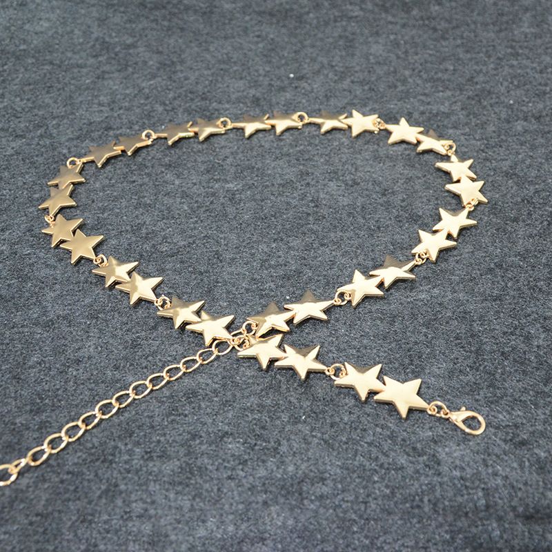 Taillenkette für Frauen, Kleiddekor, Bund, modische Quaste, fünfzackige Sternkette, minimalistisch_voghion.com