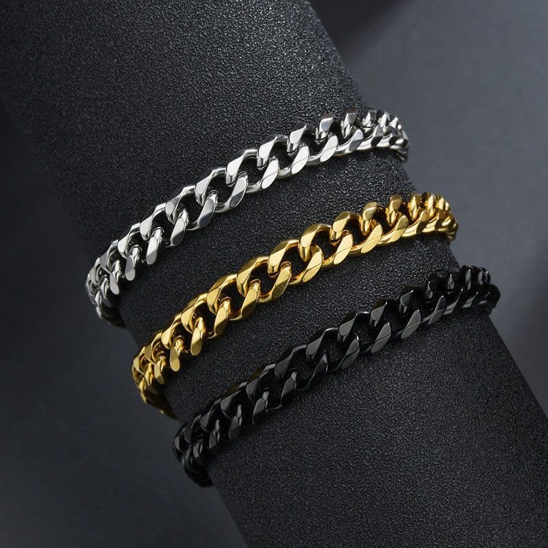 Hot Selling Six-Sided Stainless For Men And Women, Ins Style Hip-Hop Titanium Steel Personality Cuban Chain Bracelet_voghion.com