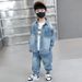 Madre e bambini Ragazzi denim vestito primavera e autunno nuovo stile bambini tinta unita trendy due pezzi vestito bambini vestiti commercio estero_voghion.com