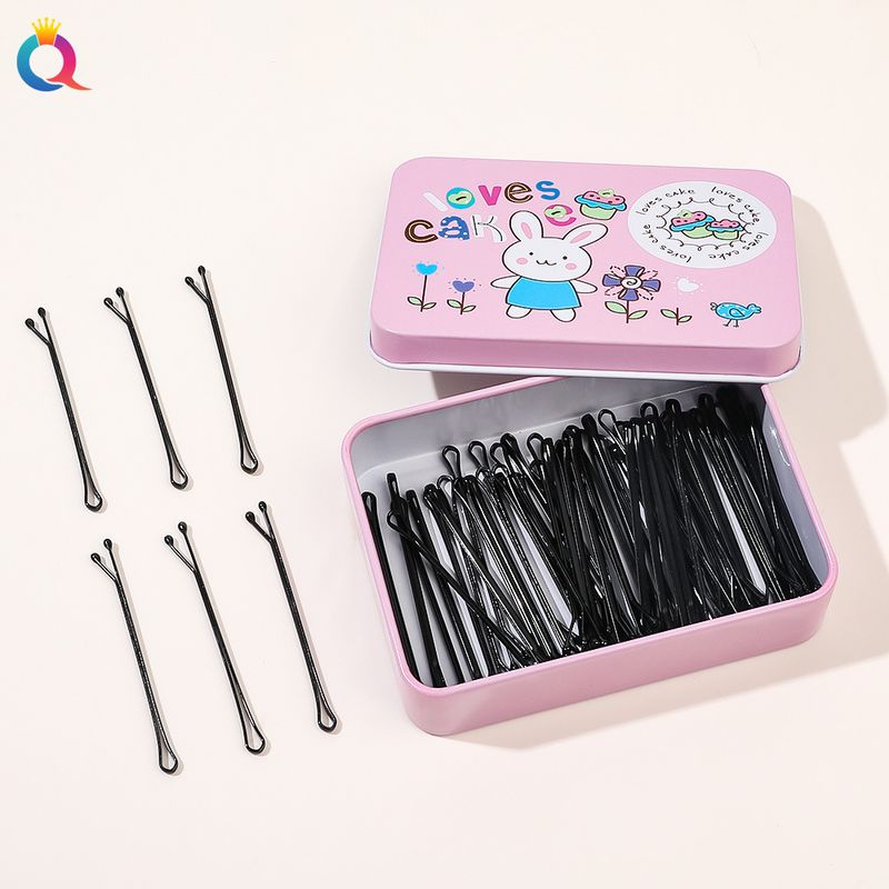 Pince à cheveux fixe en métal noir unisexe, pince à cheveux en forme de disque, pince à cheveux cassée en acier, petite pince à cheveux, accessoires pour cheveux pour enfants_voghion.com