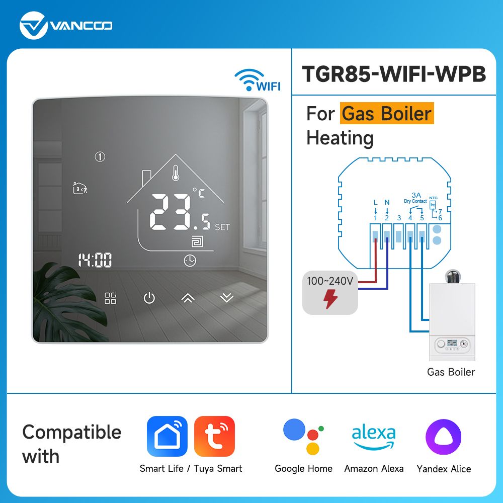Tuya Smart Hom Tmpratur Controllr Room Warm or Wifi Thrmostat for Boilr/Actuator/Elctric Hating with Alxa_voghion.com