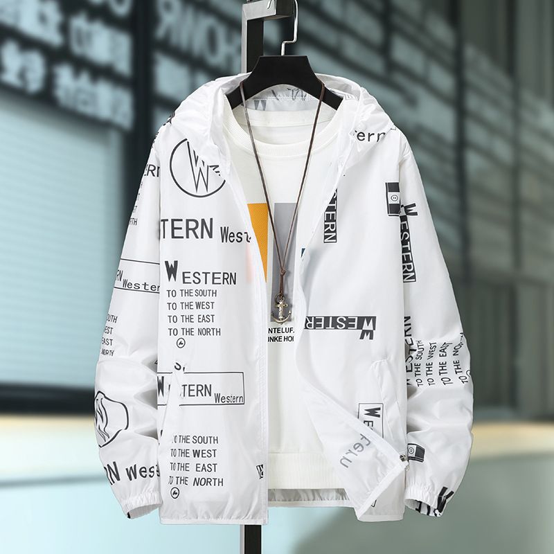 Herrenbekleidung Frühlingsnetz rot Jugend Herren Sonnenschutzkleidung neue Eisseide schnell trocknende Anti-Ultraviolett-Trend-Studentenjacke Herrenmodelle_voghion.com