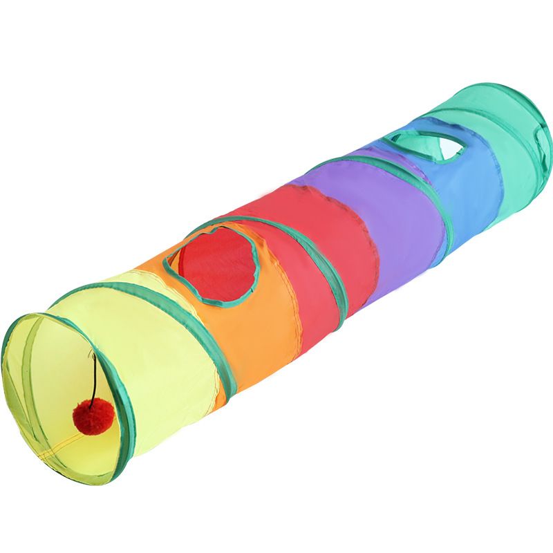 Nouveau tunnel pliable pour chat Rainbow Straight Pet Supplies Self Hi Puzzle Toys_voghion.com