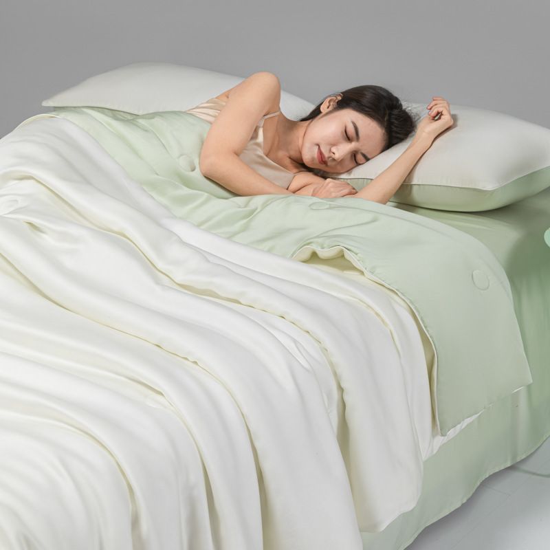 Cooling Rayon Summer Blanket Lightweight Breathable Air Conditioning Comforter For Dorm Single Double Bed Machine Washable Quick Dry_voghion.com