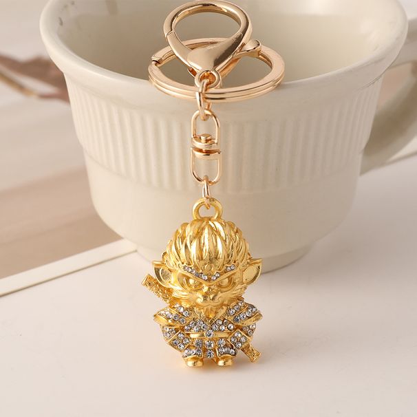 Portachiavi personalizzato in metallo con motivo Monkey King e strass_voghion.com