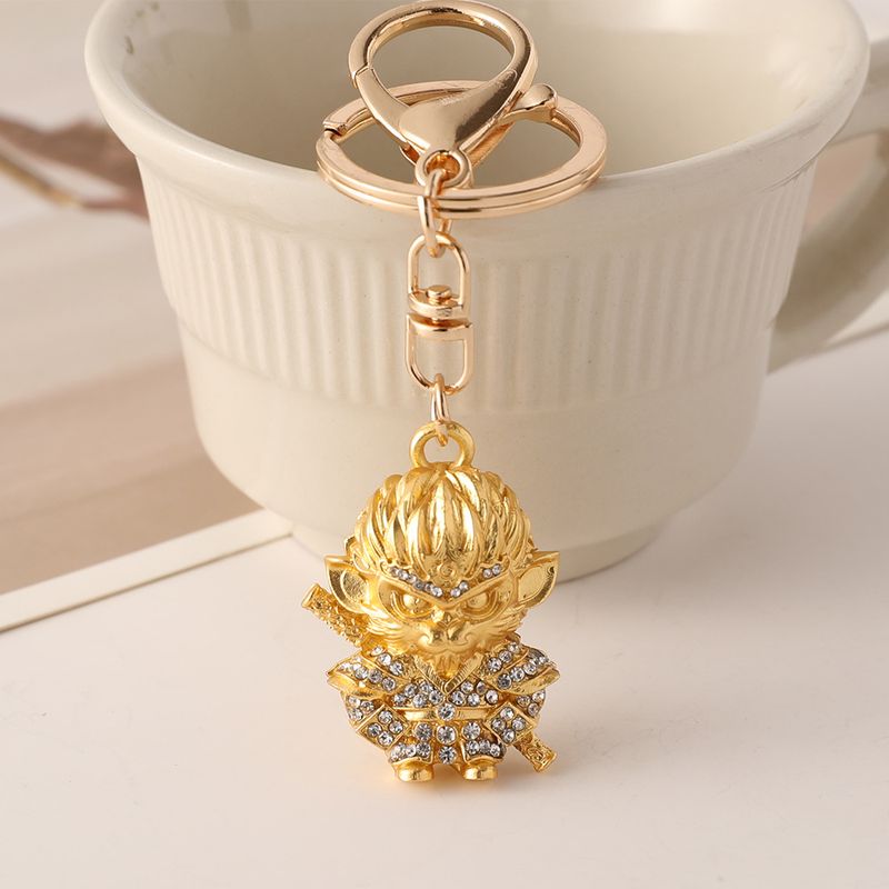 Portachiavi personalizzato in metallo con motivo Monkey King e strass_voghion.com
