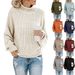 Maglione a collo alto pullover con filo spesso lavorato a maglia autunno e inverno per donna_voghion.com