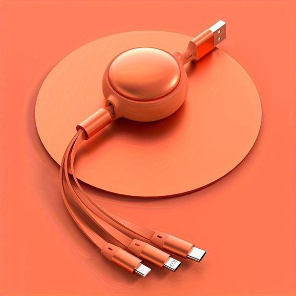 ZDD 3 in 1 sisäänvedettävä USB-kaapeli, litteä uros-uros, USB-virtalähde, ≤36 V, yleislatausjohto iPhonelle, Androidille, C-tyypin laitteille, pikalataus, 1 kpl_voghion.com