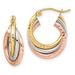 14k Tri-color Textured Triple Hoop Earrings_voghion.com