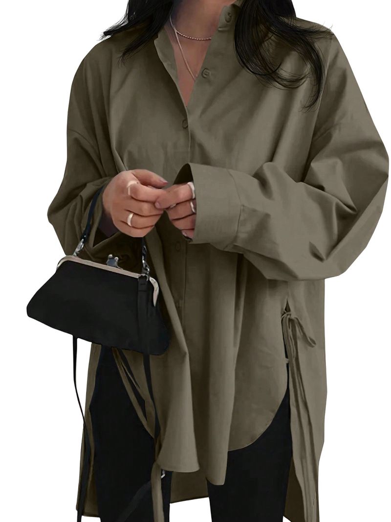Camicia sottile con nodo lungo e corto dietro davanti e largo da donna_voghion.com