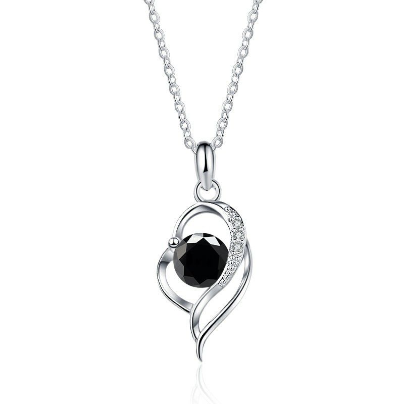 Naszyjnik z wisiorkiem Tancise Real 1CT Heart Moissanite dla kobiet ze srebra próby 925, lśniący, ślubny, imprezowy_voghion.com