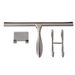 Glass Door Shower Squeegee, Silicone Window Scraper, Bathroom & Glass Cleaning - Silver Long Handle - 12 Inch_voghion.com
