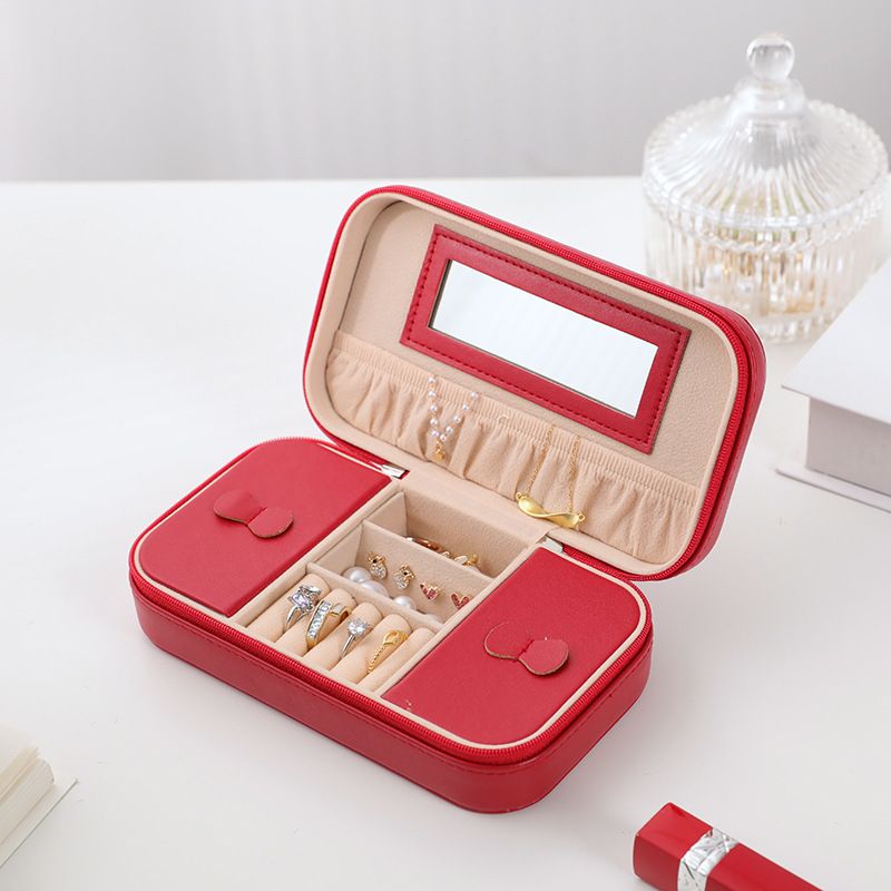 Large Capacity Jewelry Box - Travel Organizer With Mirror For Earrings, Rings & Necklaces (Multi-Function, Portable)_voghion.com
