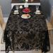 Modern Black Floral & Bird Rectangular Tablecloth, Non-Slip Polyester Dining Table Cover With Animal Motifs For Coffee Tables & Sideboards_voghion.com