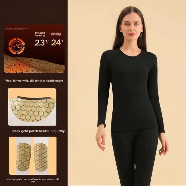 Black Gold Lock Temperature Graphene Thermounterwäsche für Herren und Damen Deutscher Thermoanzug aus Samt_voghion.com