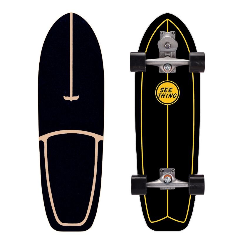 32 Zoll Land Surfbrett S7 Federbrücke frei Anfänger Ski Simulation Trainingsbrett professionelle Bürste Street Walking_voghion.com